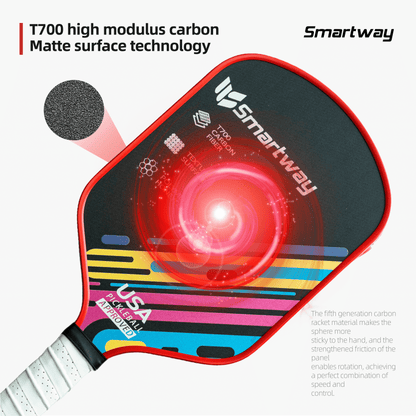 SMARTWAY Lightweight Pickleball Racket T700 Carbon Fiber THK600-2 Pickleball Racket Set (2 Pack)