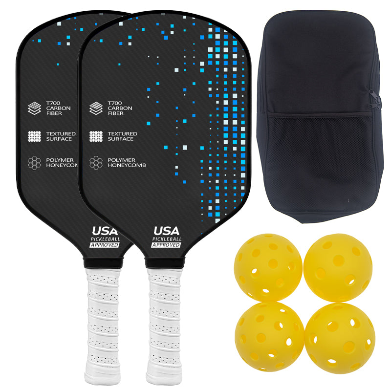 Best Pickleball Paddle Sets T700 Carbon Fiber Lightweight Pickleball Racket Style 4（2pack）- SMARTWAY