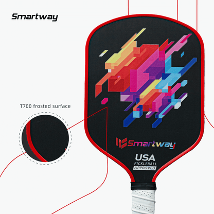 SMARTWAY Best Pickleball Rackets T700 Carbon Fiber Lightweight THK600 Pickleball Racket Set (2 Pack)