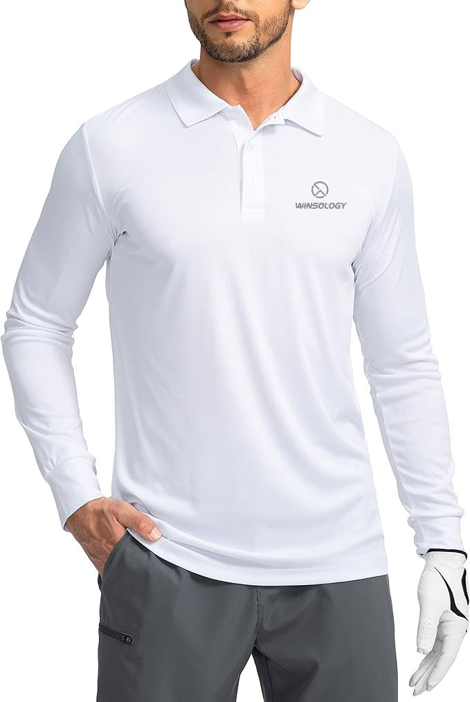 Long Sleeve Polo Shirt - White