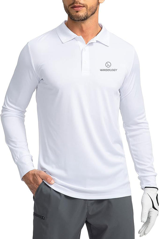 Long Sleeve Polo Shirt - White