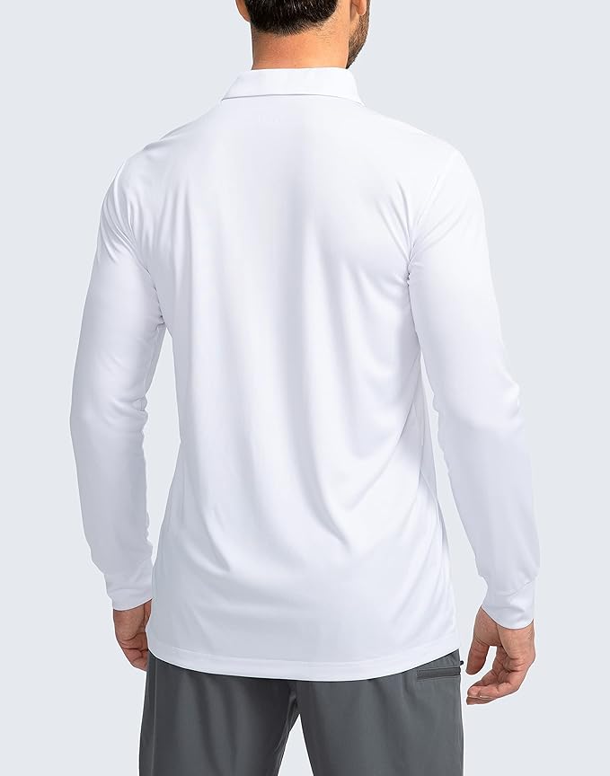 Long Sleeve Polo Shirt - White