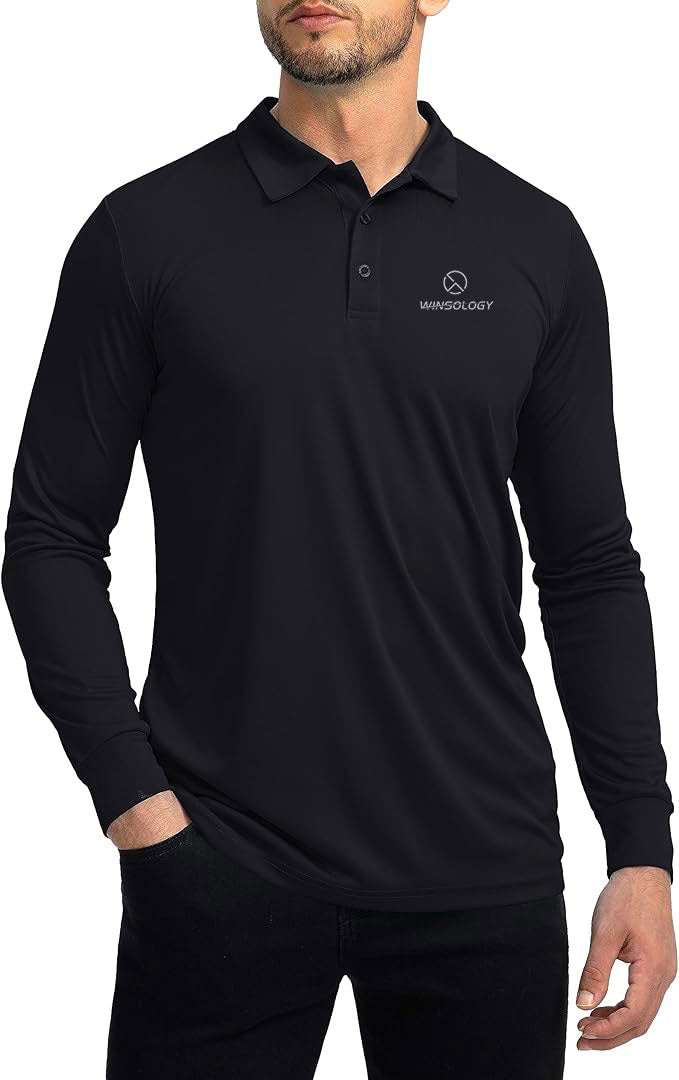 Long Sleeve Polo Shirt - Black