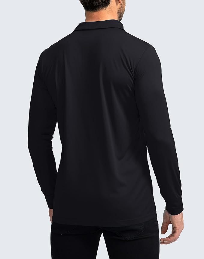 Long Sleeve Polo Shirt - Black