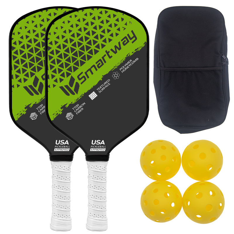 Top Pickleball Paddles T700 Carbon Fiber Lightweight Pickleball Set （2pack）- SMARTWAY