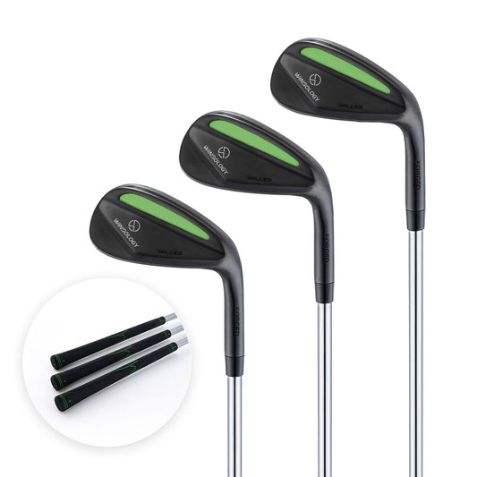 Golf Sand Wedges Set, 52/56/60 Degree  -Black/Green